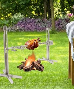 Outdoor Barbecue Rack, Chicken Wings and Thighs Rack For Grill Smoker Oven Five Gears Height Adjust 88.18 lbs U-Shaped Hook Barbecue Outdoor Barbecue Tools 2