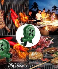 Manual Iron Gear BBQ Blower – Hand Crank Blacksmith Forge Blower, Iron Gear Popcorn Fan Manual Fan, Grill Fire Starter Flame Exciter, Metal Fan Blade, for Camping Outdoor Barbecue Accessories(200W) 2