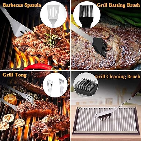 Grill Accessories, 13PCS BBQ Grill Set Grilling Accessories, Grill Utensils Set for Men Women, Meat Injector, BBQ Accessories 2 Grill Accessories, 13PCS BBQ Grill Set Grilling Accessories, Grill Utensils Set for Men Women, Meat Injector, BBQ Accessories - Image 2