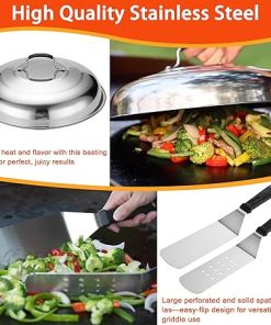 Blackstone Griddle Accessories Kit – 40PCS Set with Basting Cover, Spatula, Scraper, Burger Press, Tongs, Cleaning Kit 2