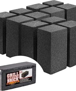 Commercial Grade Grill Cleaning Brick Bulk 12 Pack by Avant Grub. Pumice Stone Cleaner Tool Cleans and Sanitizes Restaurant Flat Top Grills or Griddles Effectively Without Harsh Chemicals or Abrasives