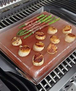 Napoleon 70025 Himalayan Salt Block with Stainless Steel Topper Grill Accessory, Multi 2