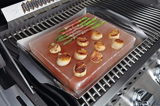 Napoleon 70025 Himalayan Salt Block with Stainless Steel Topper Grill Accessory, Multi - Image 2