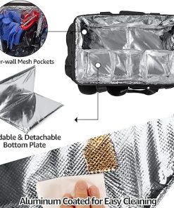 Large Grill Utensil Caddy with Paper Towel Holder, Outdoor Picnic Bag Organizer for BBQ Supplies Tool, Tailgating Accessory Basket Camping Gear Must Haves for Cook Essentials, Black, Bag Only 2
