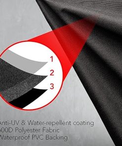 Heavy Duty BBQ Grill Cover for Outdoor Grill, 58 Inch – Waterproof, Weather Resistant, UV & Fade Resistant with Adjustable Straps – Gas Grill Cover for Weber, Genesis, Charbroil, etc. Black 2