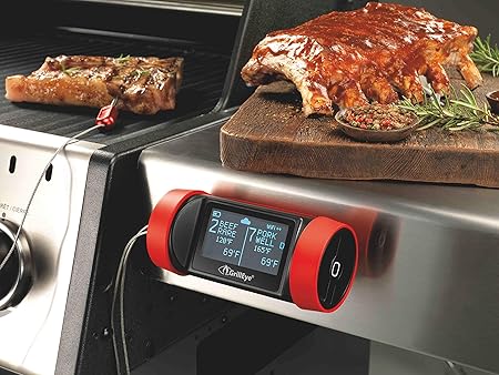 GrillEye GE0003 Pro Plus Grilling & Smoking Thermometer with Hybrid-Wireless Technology & Cloud Monitoring, Red Black 2 GrillEye GE0003 Pro Plus Grilling & Smoking Thermometer with Hybrid-Wireless Technology & Cloud Monitoring, Red Black - Image 2