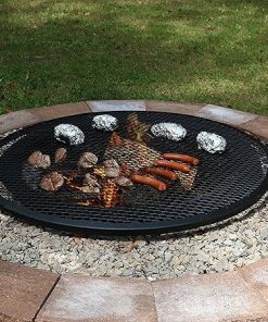 Sunnydaze X-Marks Fire Pit Cooking Grate – Outdoor Round Black Steel BBQ Campfire Grill with Handles – 22-Inch 2
