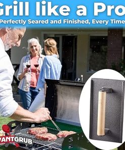 Pro Grade, Pre Seasoned Cast Iron Grill Weight 3Pk. Heavy Duty Steak and Burger Press with Wooden Handle for Grills, Griddles and Flattops. Perfect Gadget for Bacon, Paninis, Sandwiches and Vegetables 2