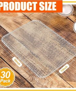 Mifoci 30 Pcs Disposable Grill Topper Non Stick BBQ Grill Grates 12×16 Inch Grill Mesh Mat Disposable Pans for Outdoor Liners Cooking Grid Grates Pad for Camping Picnics Meat 2