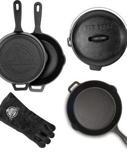 Pit Boss 6 Piece Cast Iron Starter Kit, Black