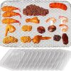 Mifoci 30 Pcs Disposable Grill Topper Non Stick BBQ Grill Grates 12x16 Inch Grill Mesh Mat Disposable Pans for Outdoor Liners Cooking Grid Grates Pad for Camping Picnics Meat
