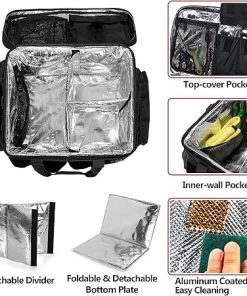 Large Grill Caddy with Lid, BBQ and Picnic Bag Organizer with Paper Towel Holder, Tailgating Accessories Basket for Barbecue Utensil & Camping Gear Must Haves, Black, Bag Only 2