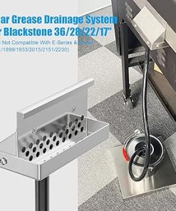 Rear Grease Drainage Funnel for Blackstone Grease Catcher Upgrade,with Drain Funnel, Grease Bucket W/Lid and Spatula Holder,Griddle Accessories for Blackstone 17 22 28 36 Grill 2