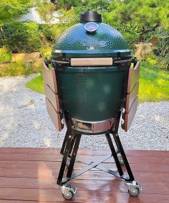 Large Big Green Egg Nest, Grill Stand for Big Green Egg Accessories, Rolling Nest with Heavy Duty Locking Caster Wheels Powder Coated Steel for BGE Smoker Kamado Joe Accessories 2