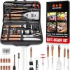 BBQ-AID Bristle Free Grill Brush and Scraper for Barbecue – Extended Large Wooden Handle With Replaceable Head – No Scratch BBQ Cleaning Accessories for Outdoor Grills 4