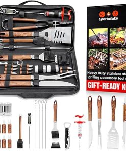 BBQ Grilling Accessories - Stainless Steel Barbecue Grill Tools Accessories kit Spatula Thermometer Tongs for Blackstone Griddle Outdoor Camping-Grill Set Gifts for dad Men Women(24 pcs)