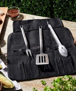 ZWILLING BBQ+ 4-pc Grill Tool Set, BBQ accessories, Grilling Gift Set, Set Includes Grill Spatula, Grill Tongs, Grill Fork and Chef’s Tool Wrap, Stainless Steel, Dishwasher Safe 2