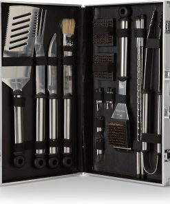 Picnic at Ascot 20 Piece Stainless Steel BBQ Barbecue Grill Tool Set with Aluminum Case 2