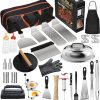 134 Pcs Griddle Accessories Kit, Upgraded Griddle Accessories for Blackstone - Perfect Flat Top Grilling Accessories, Professional Round Melting Dome with Cast Iron Smash Burger Press for Barbecue.