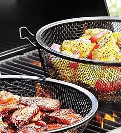Outset QD85 Grill, 1 EA, Black Chef’s Outdoor Basket and Skillet, Medium, Silver 2