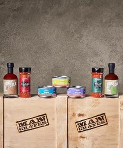 Man Crates Pit Master Barbecue Crate – The Ultimate BBQ Gift for Men – Includes Meat Claws, Barbecue Rub, Sauces, Leather Gloves & More – Ships in A Sealed Wooden Crate with A Laser-Etched Crowbar 2