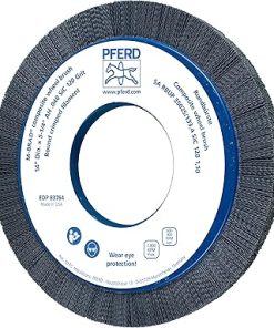PFERD 83764 M-Brad Composite Radial Wheel Brush, Silicon Carbide Grain, 14" Diameter, 5-1/4" Arbor Hole, 1-1/2" Trim Length, 1" Face Width, 1800 RPM, 120 Grit